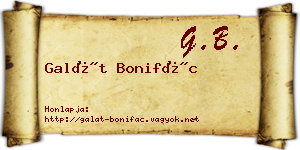 Galát Bonifác névjegykártya